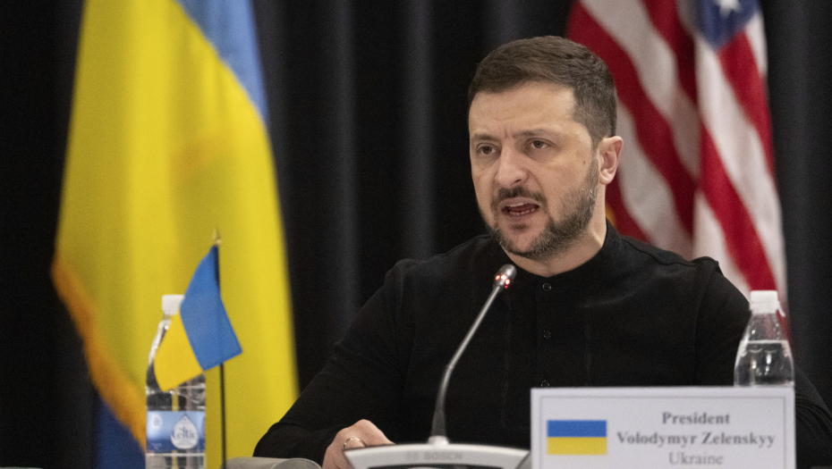 Volodimir Zelenski na sastanku u Ramštajnu