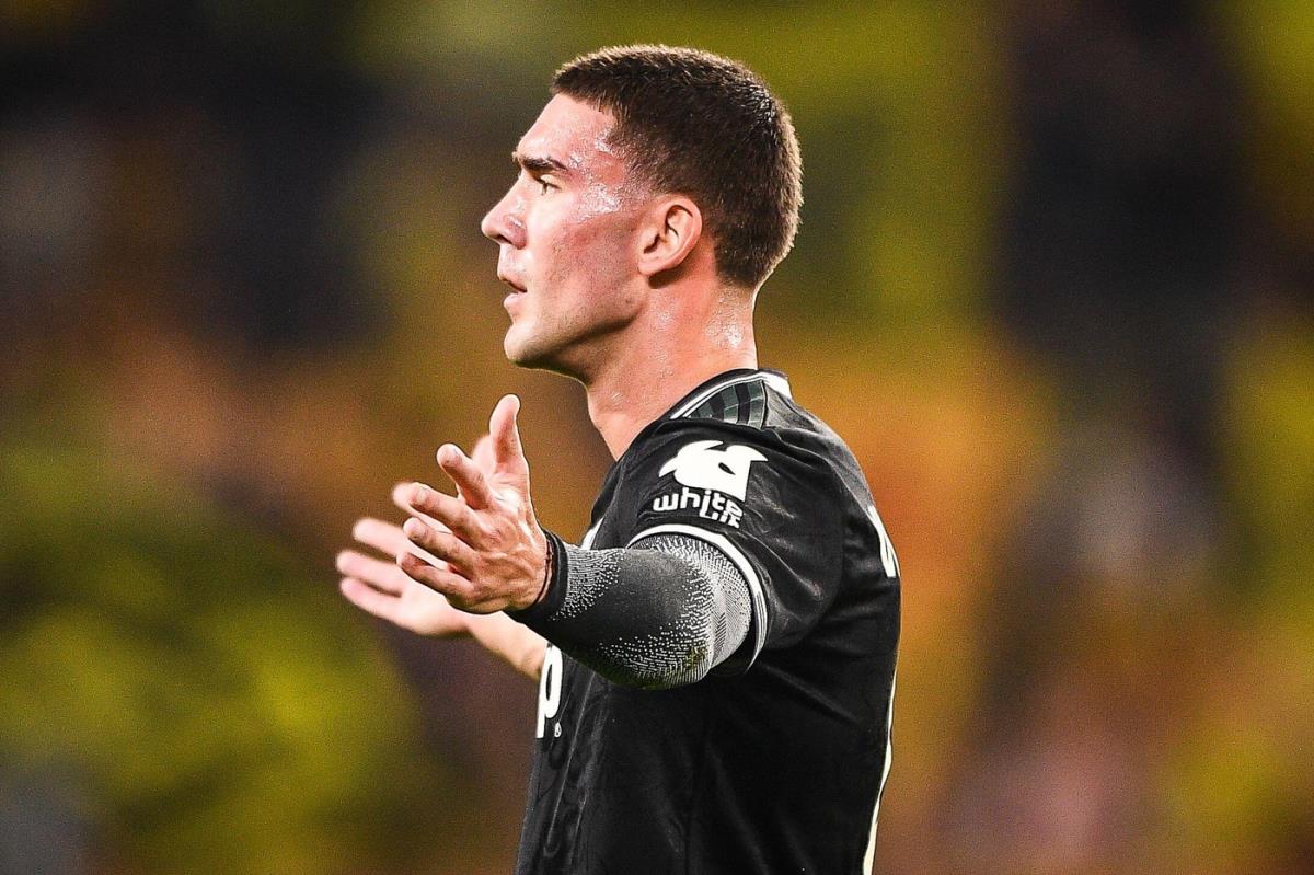 Dušan Vlahović na meču Juventus - Sporting
