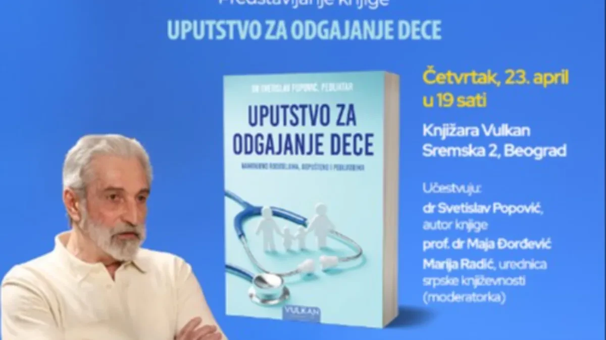 Knjižara Vulkan u Sremskoj: Poziva vas na promociju knjige UPUTSTVO ZA ODGAJANJE DECE
