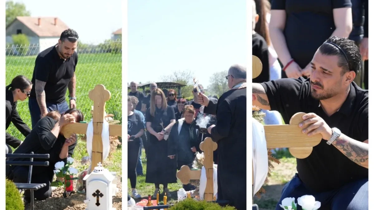 "SINE, OTVORI OČI DOŠLE SU TI ĆERKE" Majka Darka Lazića zajecala, pa zagrlila Draganov krst na grobu