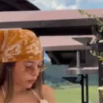 Jedva sakrila grudi: Skinula se supruga fudbalera Zvezde (VIDEO)