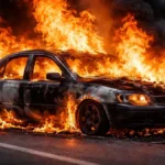 Mladić (22) i devojka (20) živi izgoreli u nesreći: Automobil se slupao u krivini pa se zapalio (VIDEO)