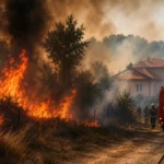 Gori kod Obrenovca! Plamen stigao nadomak kuća, gust dim prekrio Stubline